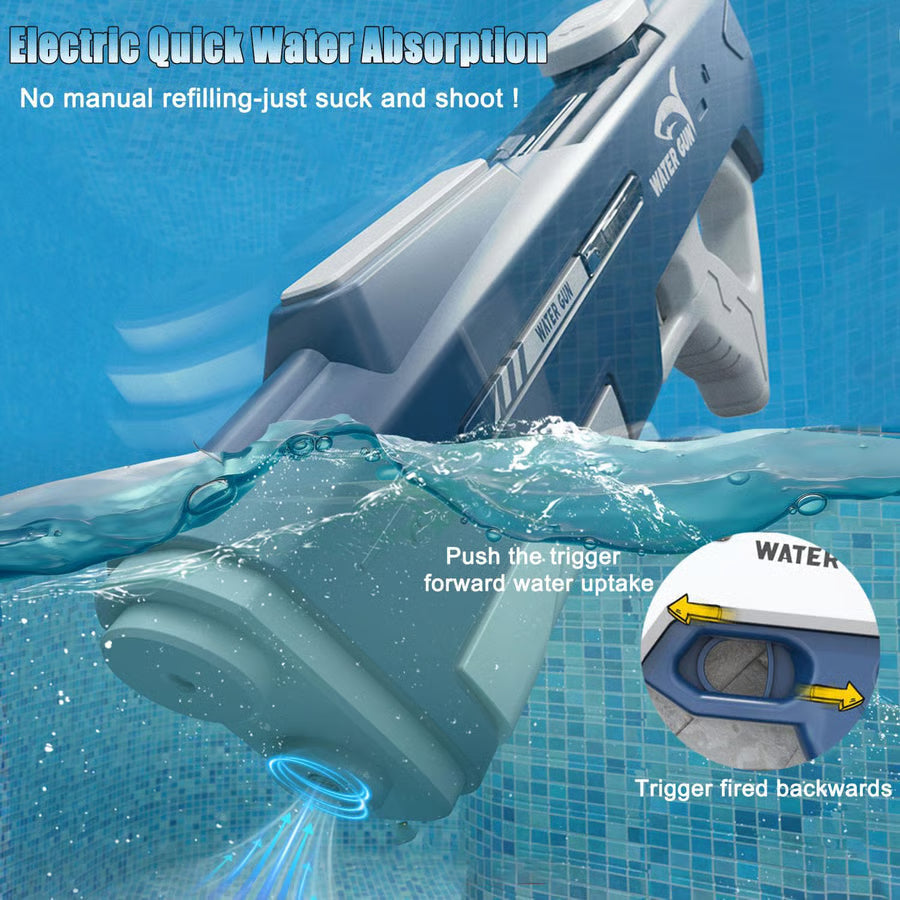 Automatic Shark Water Gun – Waterproof & Rechargeable Toy