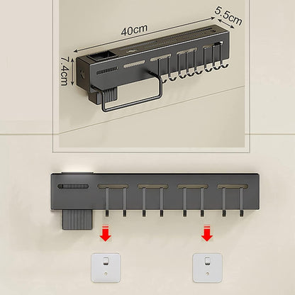 Wall-Mounted Kitchen Knife & Utensil Organizer Rack