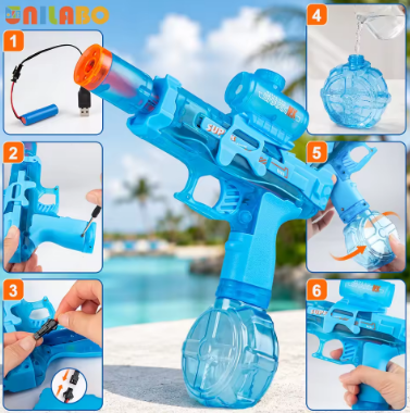 Electric Water Gun with Cool LED Lights for Kids – Safe & Powerful Toy
