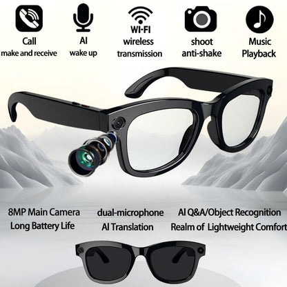 AI Smart Glasses Voice Assistant Photo Video Recording Translation Simultaneous Interpretation Bluetooth Earphones Devices