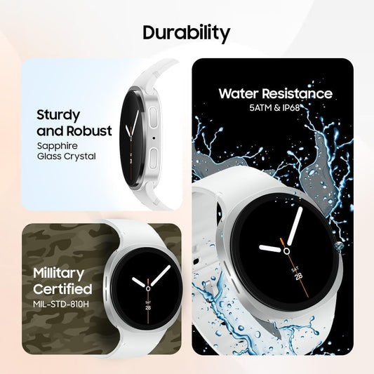 Samsung Galaxy Watch8 Graphite, LTE, 40mm Smartwatch (Smart Version) | ساعة سامسونج جالاكسي واتش 8 جرافيت، تدعم LTE، مقاس 40 مم